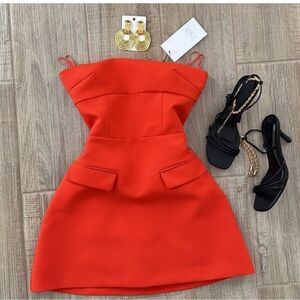 Zara Strapless Red Dress